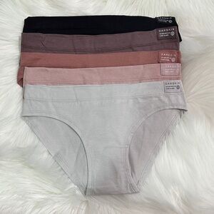 Danskin Intimates 5 Pack Organic Cotton Bikini